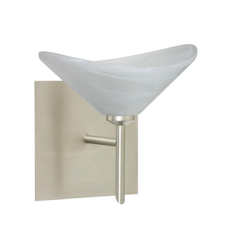 Besa Lighting Besa Wall With SQ Canopy Hoppi Satin Nickel Marble 1x40W G9 1SW-191352-SN-SQ